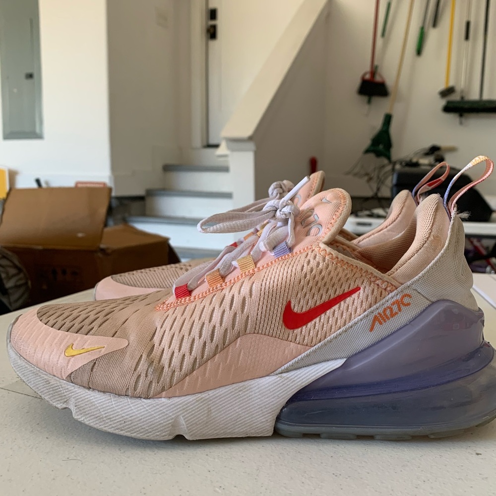 Women’s Pink-Multi Air Max 270s (Size 9.5)